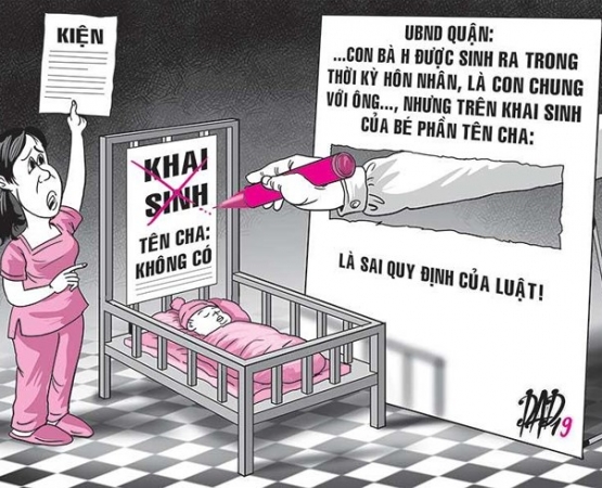 Ủy ban bị kiện vì tờ khai sinh không có tên cha