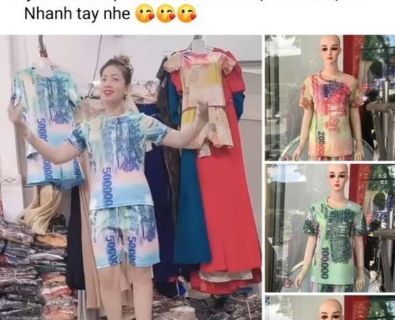 Bán quần áo in hình tiền Việt Nam: Bị phạt đến 50 triệu đồng