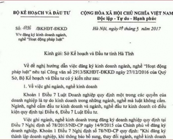 Bộ Tư pháp 'tuýt còi' văn bản của Bộ Kế hoạch và Đầu tư